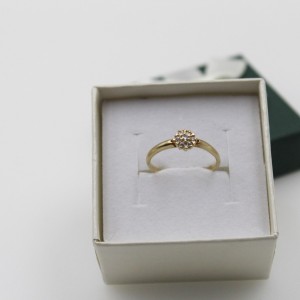 Pierścionek kwiat cyrkonie...