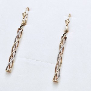 Złote kolczyki wiszące 585...