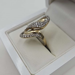 Złoty pierścionek duży z...